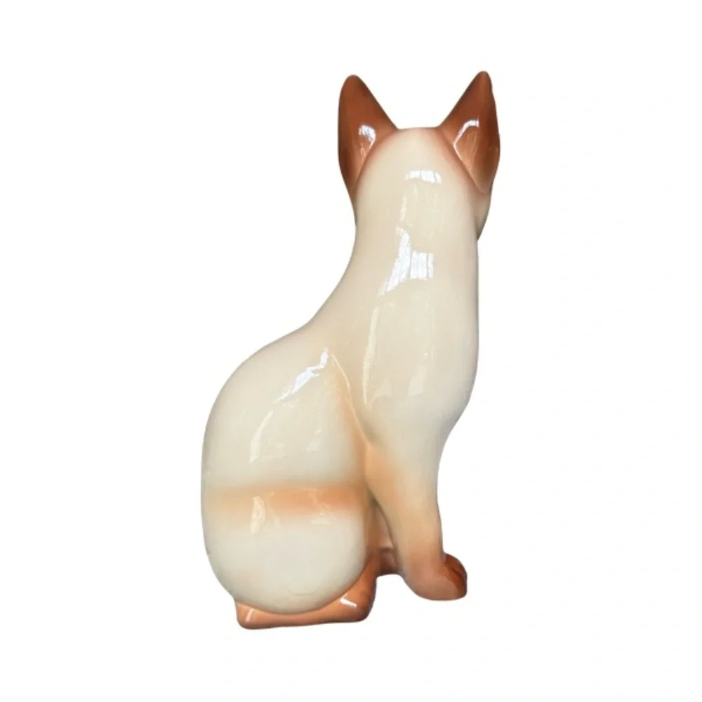 Vintage MCM Large Ceramic Siamese Cat Figurine 11.5” Tall